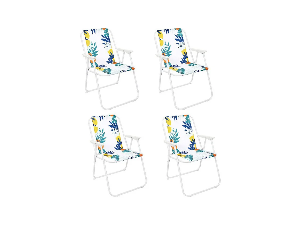 Lot de 4 Chaises Pliantes "Rio" 73cm Blanc