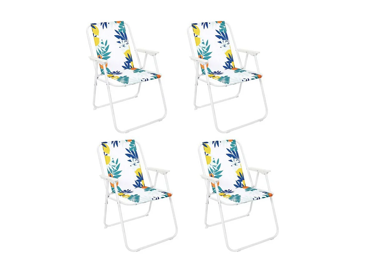 Lot de 4 Chaises Pliantes "Rio" 73cm Blanc