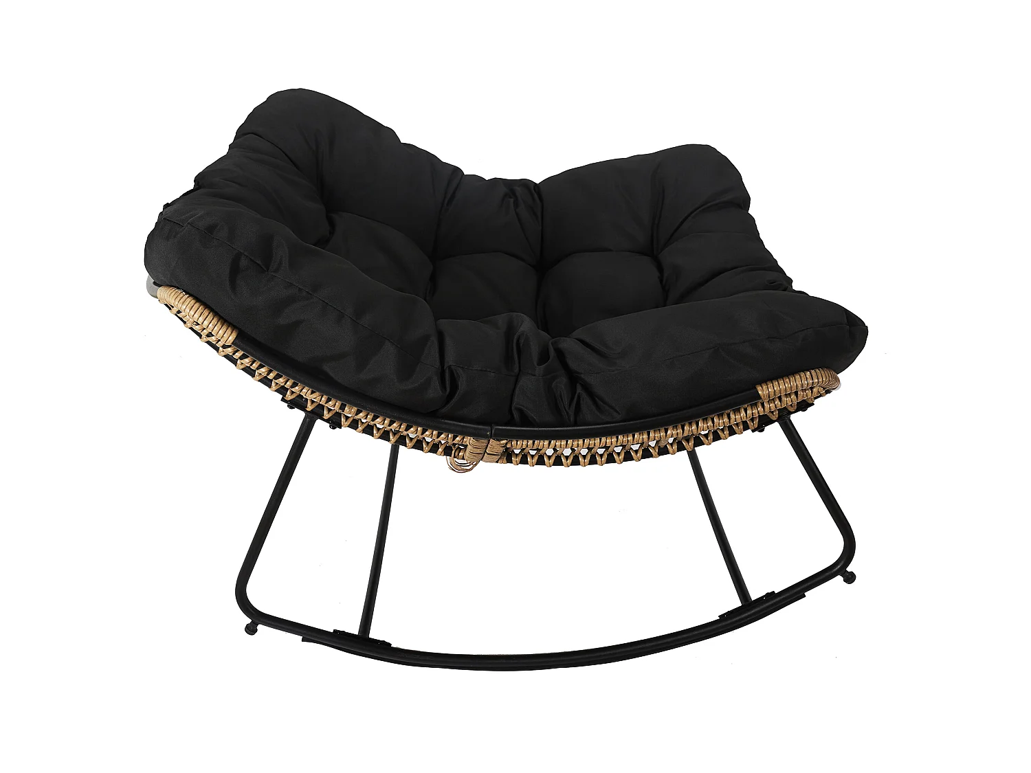 Fauteuil A Bacsule Tulum Coussin Noir Marron, Noir