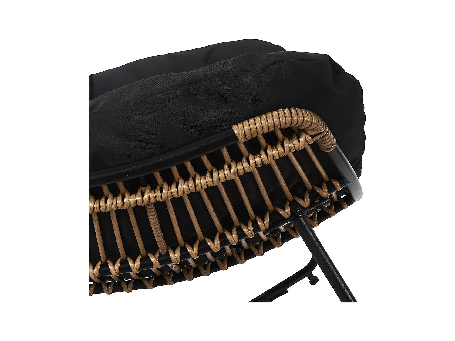 Fauteuil A Bacsule Tulum Coussin Noir Marron, Noir