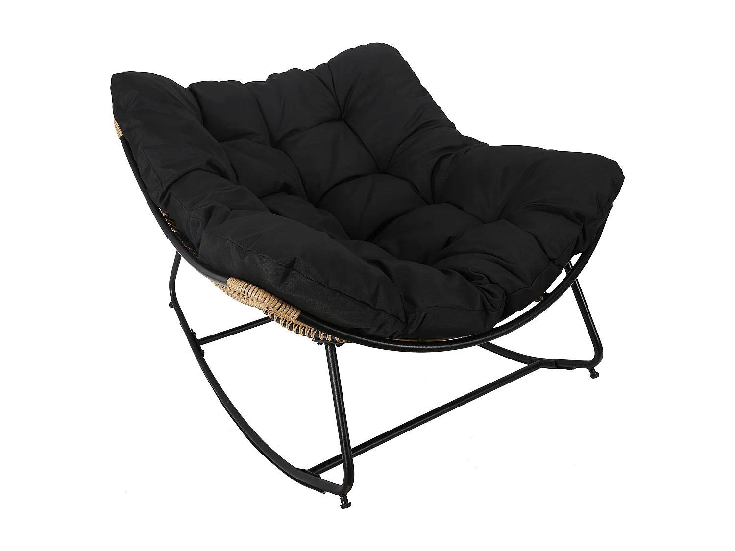 Fauteuil A Bacsule Tulum Coussin Noir Marron, Noir