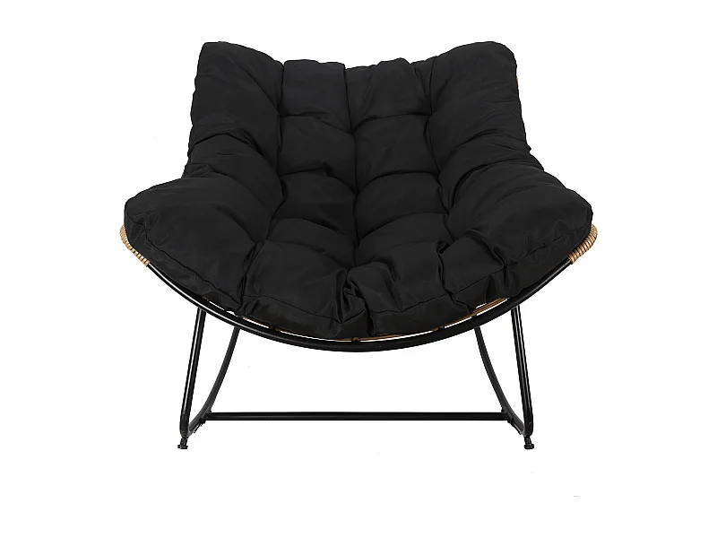 Fauteuil A Bacsule Tulum Coussin Noir Marron, Noir