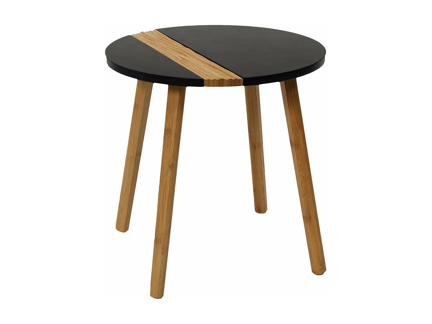 Table Gigogne Bicolore Relief Noir X2 Noir, Marron