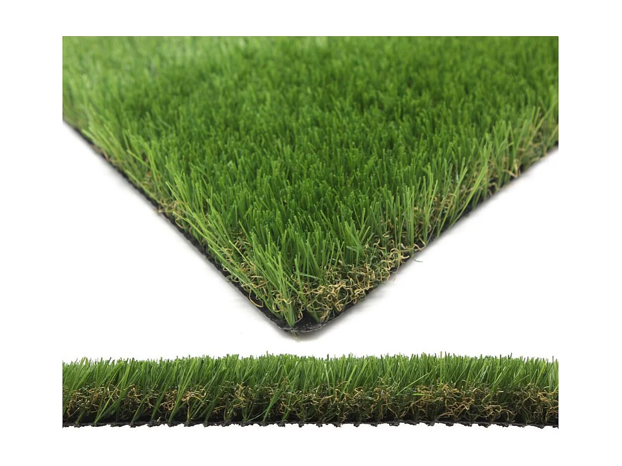 Gazon artificiel en rouleau 4m x 1m Hauteur 35 mm - coloris Vert pin Vert bambou