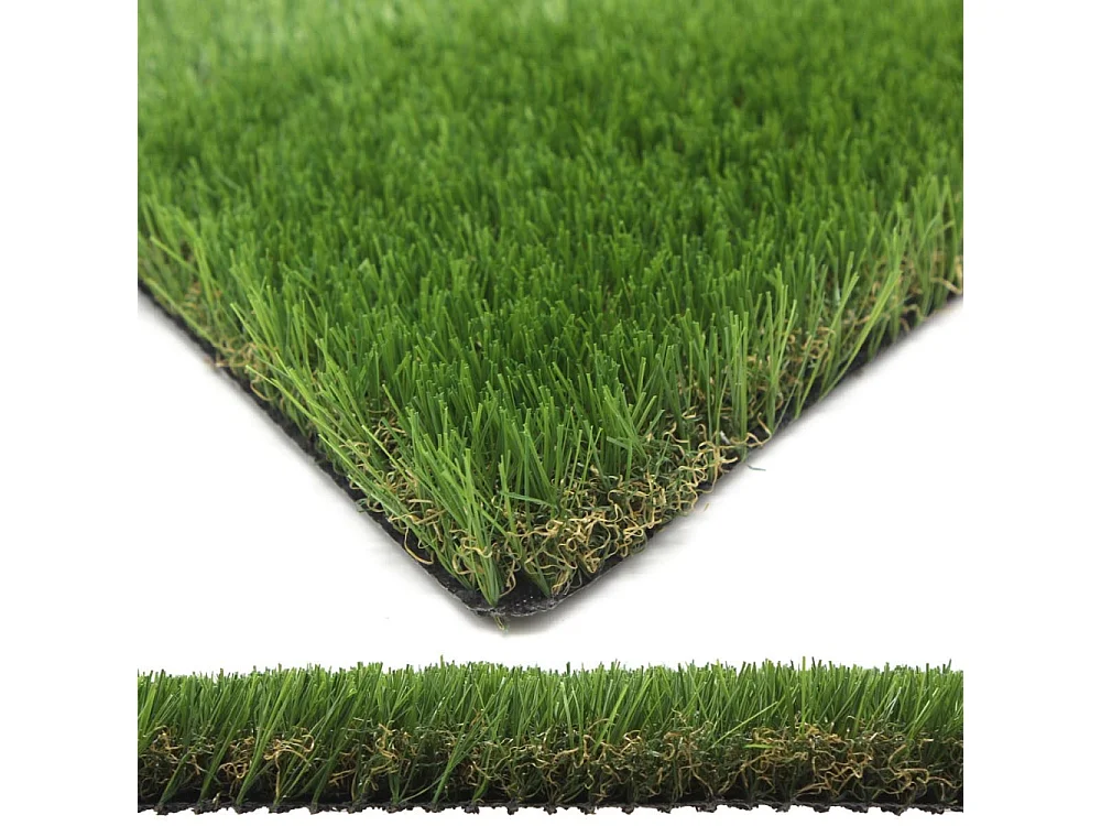 Gazon artificiel en rouleau 4m x 1m Hauteur 35 mm - coloris Vert pin Vert bambou