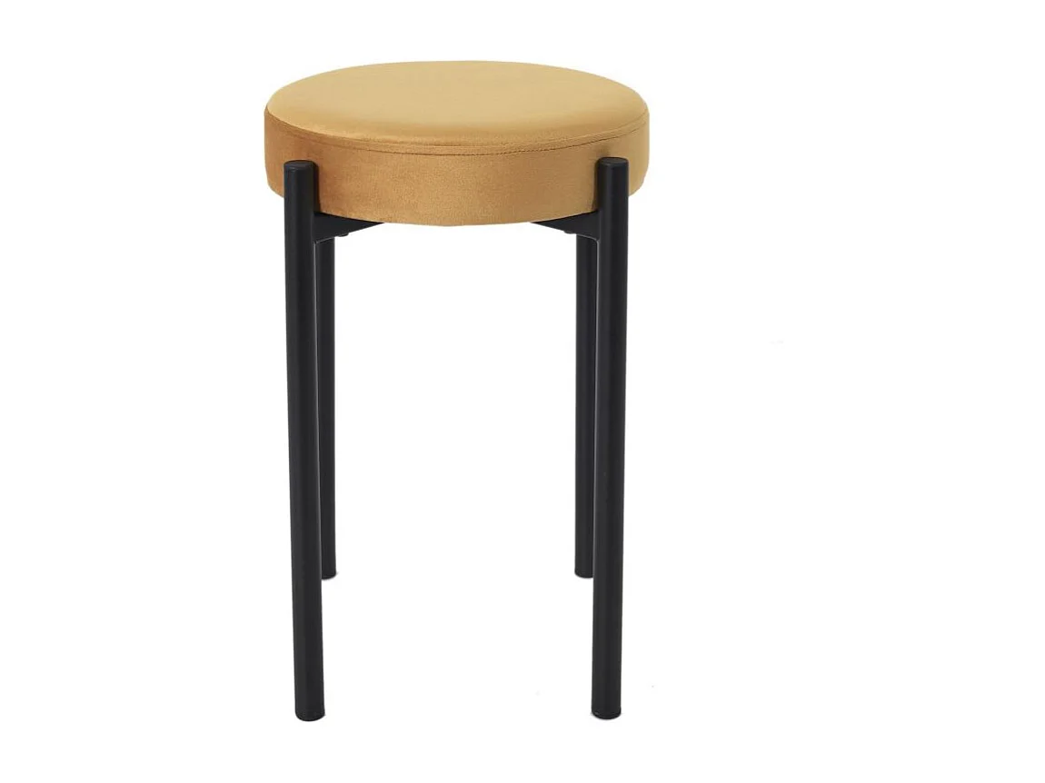 Tabouret en Velours "Bubble" 45cm Ocre