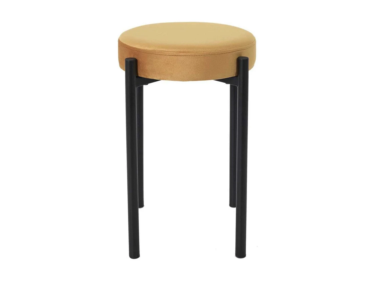 Tabouret en Velours "Bubble" 45cm Ocre