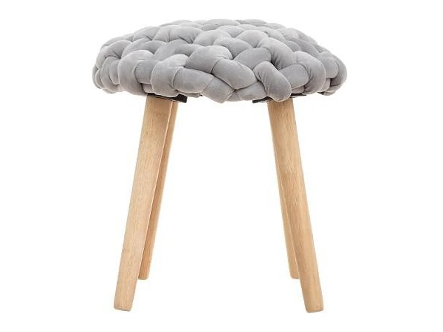 4x Tabourets De Tissus Tricotado, couleur jaune. 39x39x43