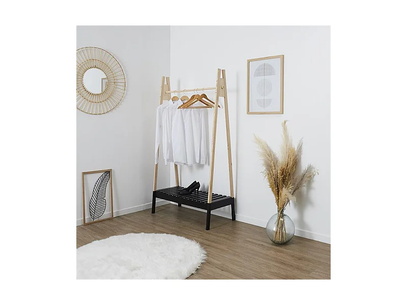 Portant à Vêtements Bois "Grang" 170cm Noir