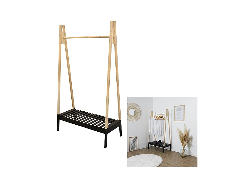 Portant à Vêtements Bois "Grang" 170cm Noir