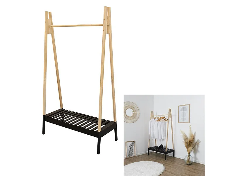 Portant à Vêtements Bois "Grang" 170cm Noir