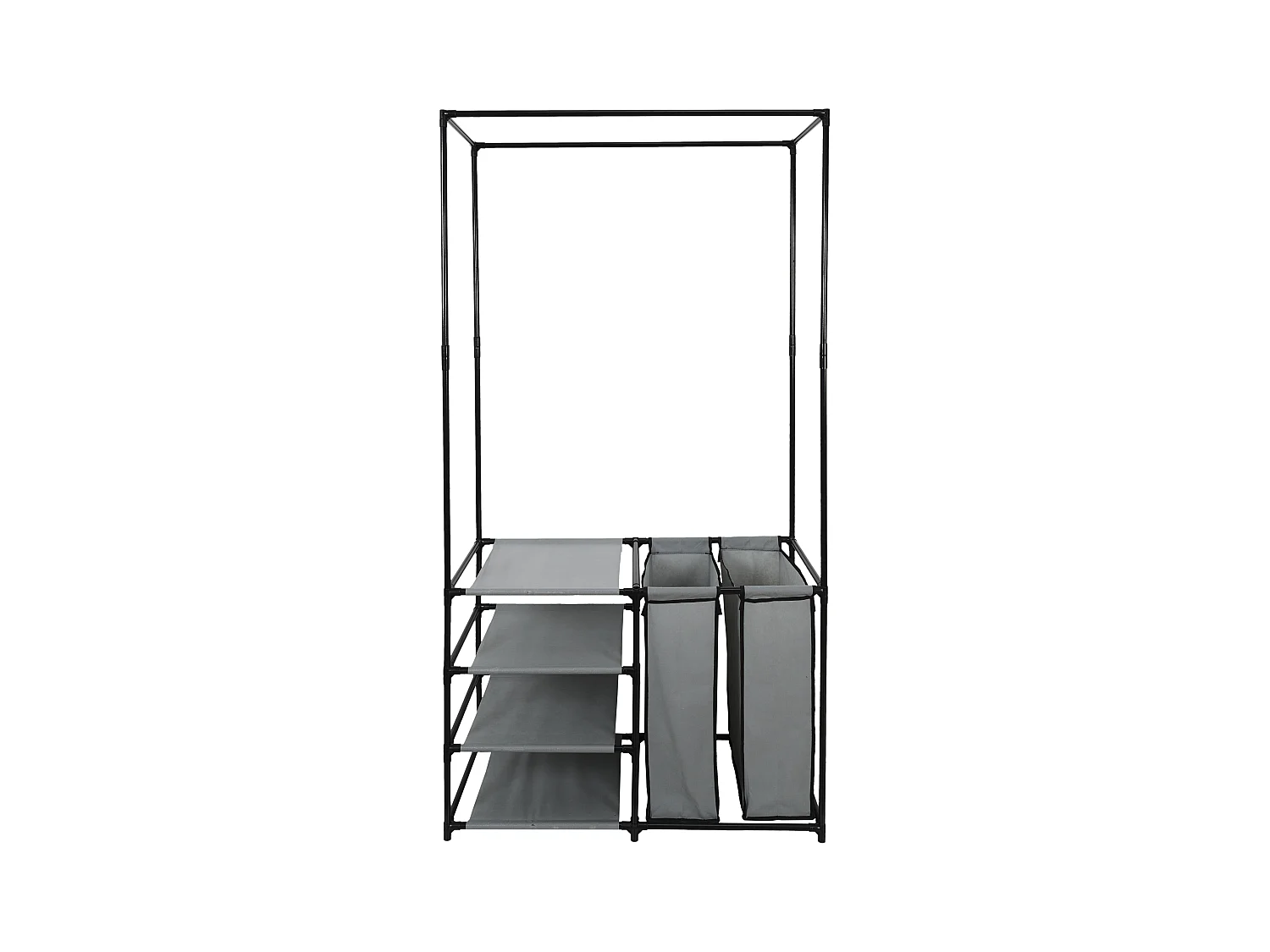 Portant Dressing Ouvert 87x43.5x163.5cm Gris, Noir