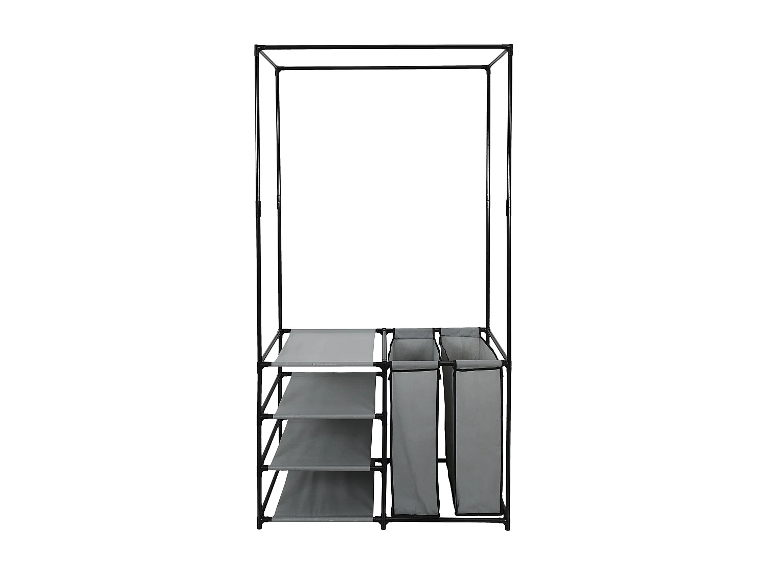 Portant Dressing Ouvert 87x43.5x163.5cm Gris, Noir