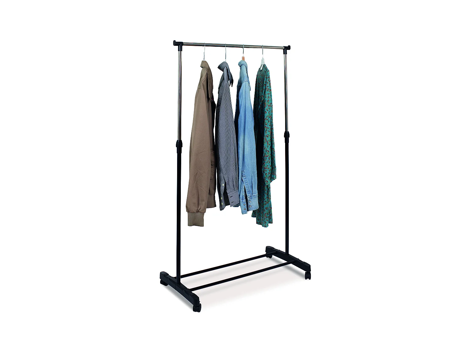 Portant Metal Roulette 80x43x160cm Noir