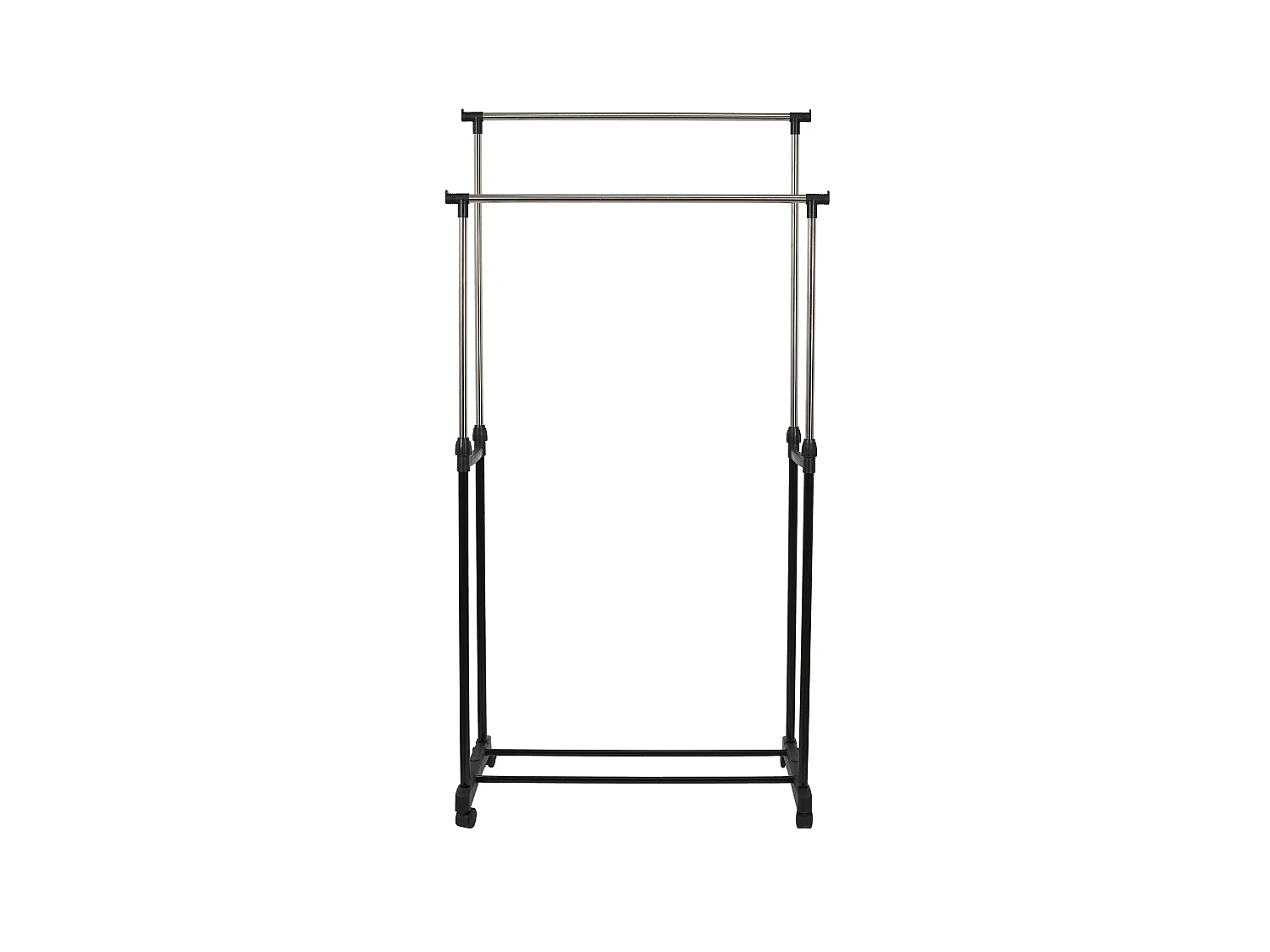 Portant Metal Roulette Double 80x43x160cm Noir