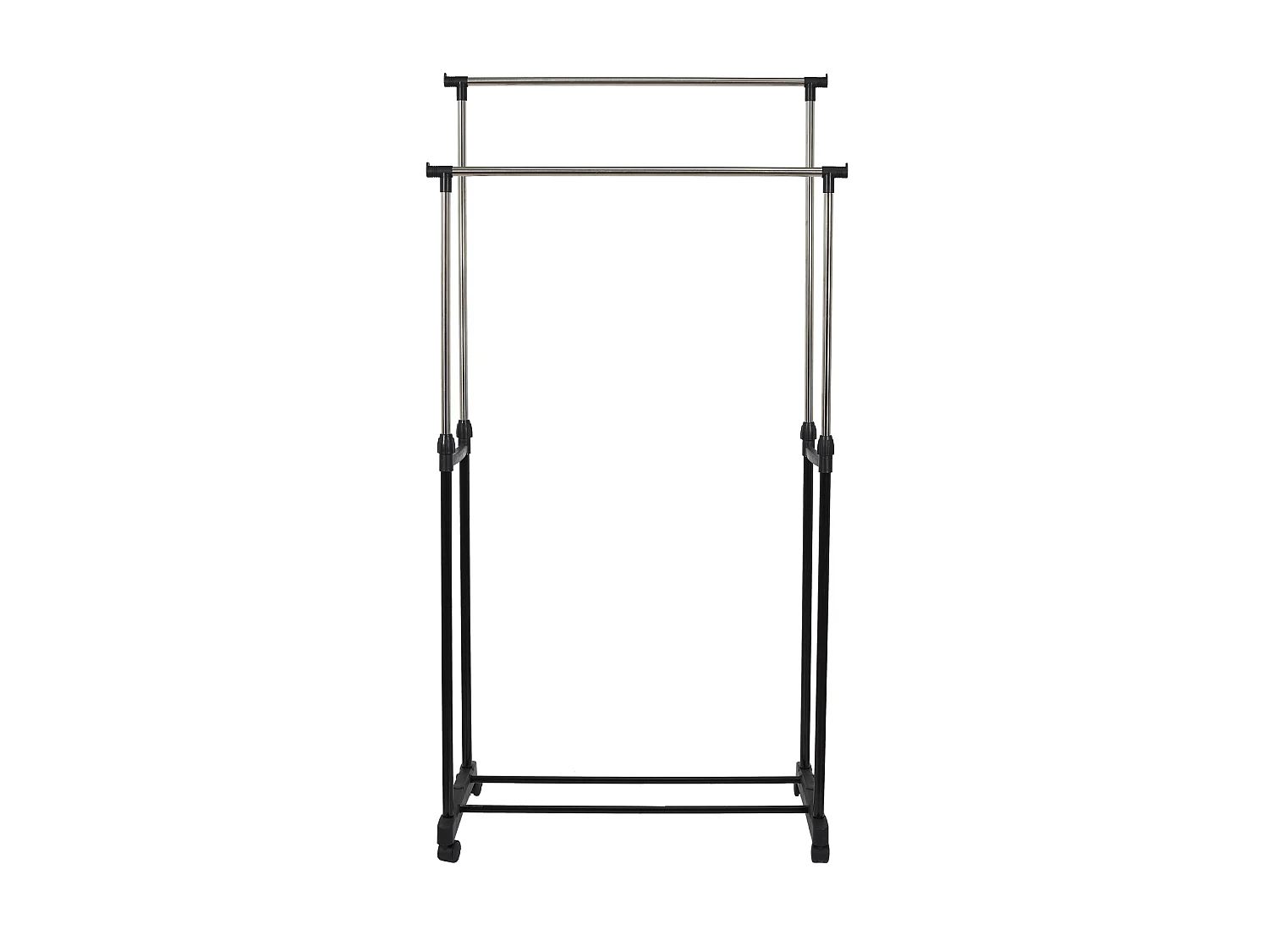 Portant Metal Roulette Double 80x43x160cm Noir