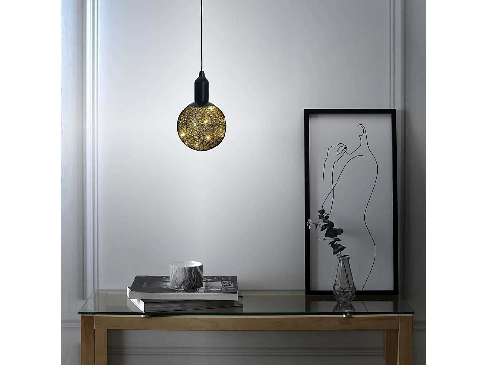 Lampe Suspension à Led "Boule" 24cm Noir