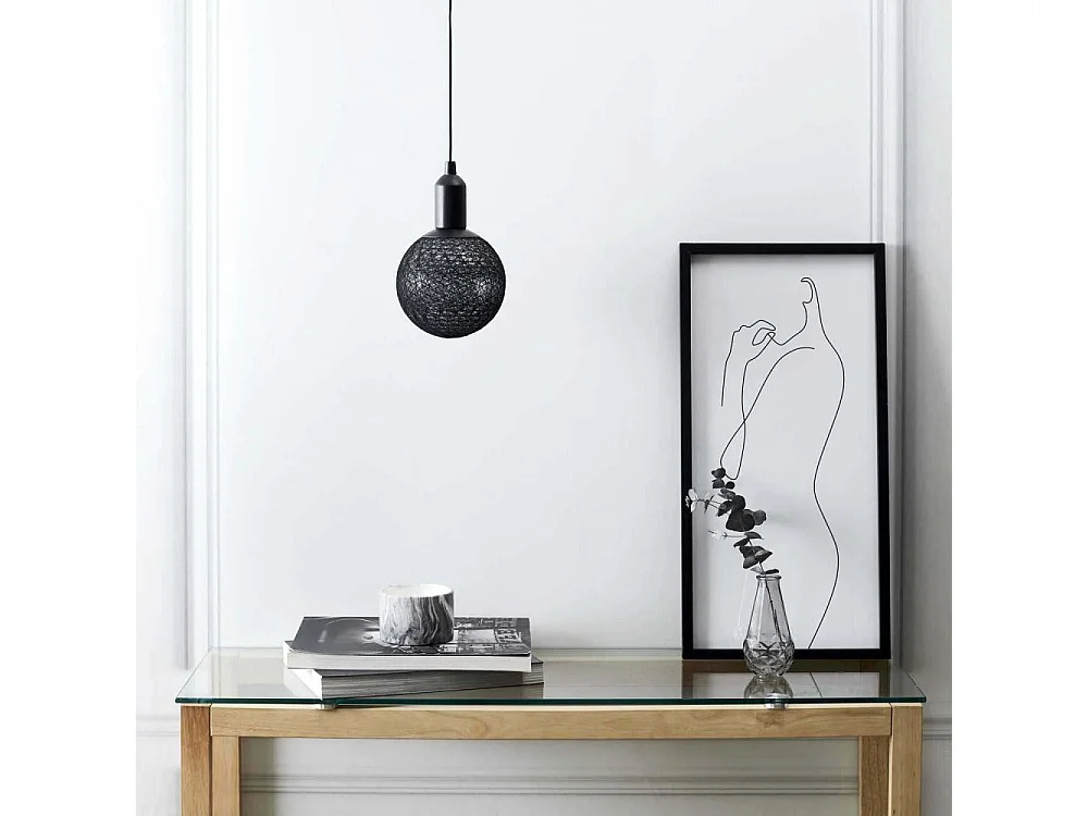 Lampe Suspension à Led "Boule" 24cm Noir