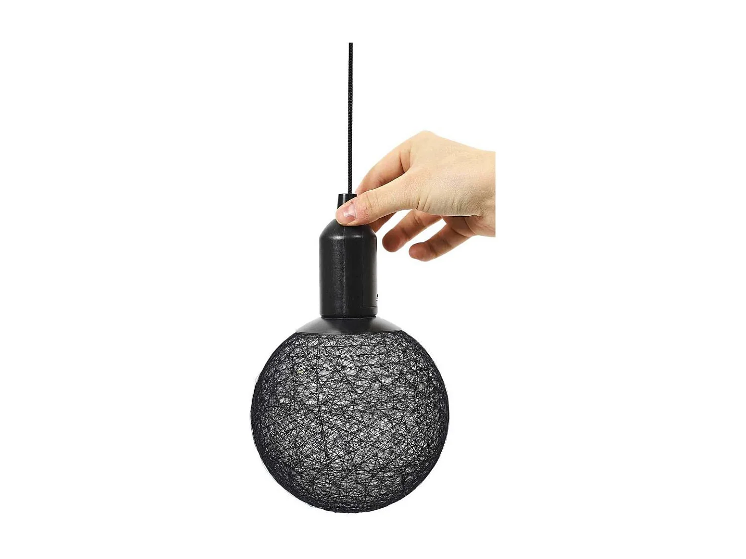 Lampe Suspension à Led "Boule" 24cm Noir