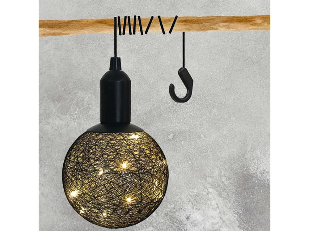 Lampe Suspension à Led "Boule" 24cm Noir