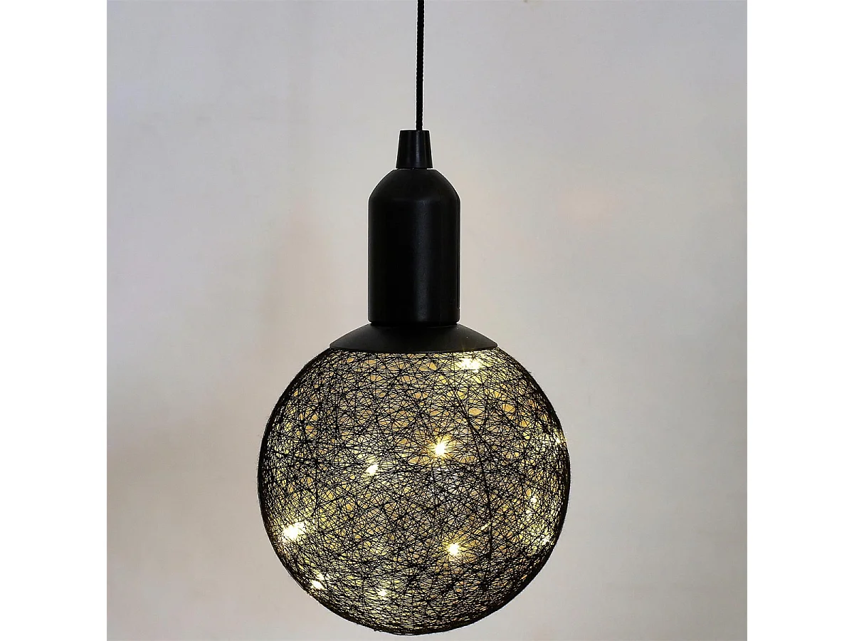 Lampe Suspension à Led "Boule" 24cm Noir