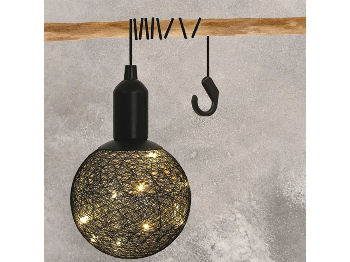 Lampe Suspension à Led "Boule" 24cm Noir