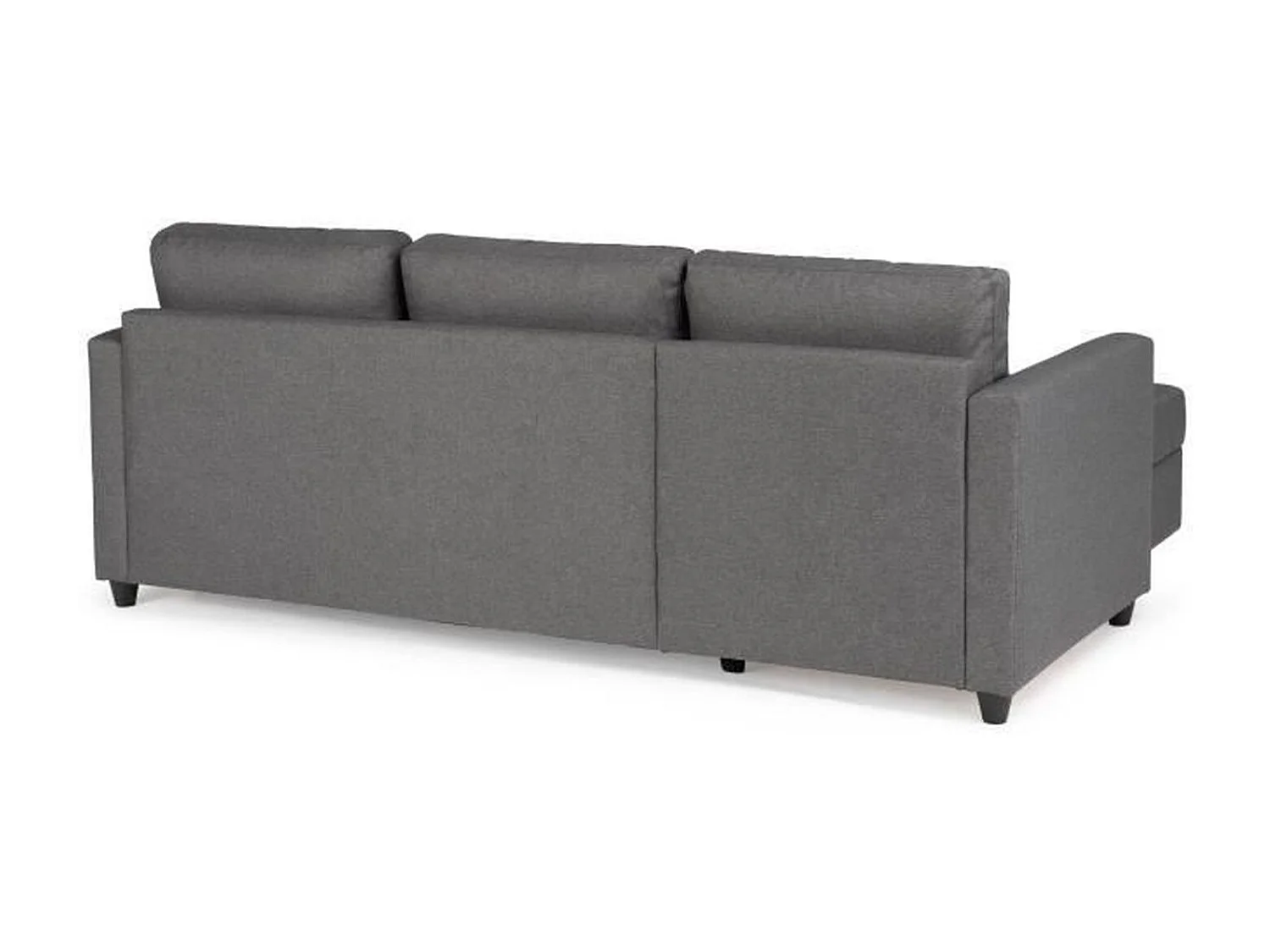 Canapé d'angle convertible réversible 3 places - Tissu gris - Contemporain - L 222 x P 150 x H 86 cm - CATS