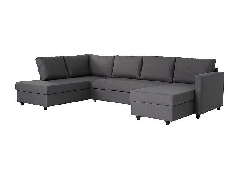 Katten panoramische converteerbare hoekbank - Grijze stof - 292 x 187 x 86 cm