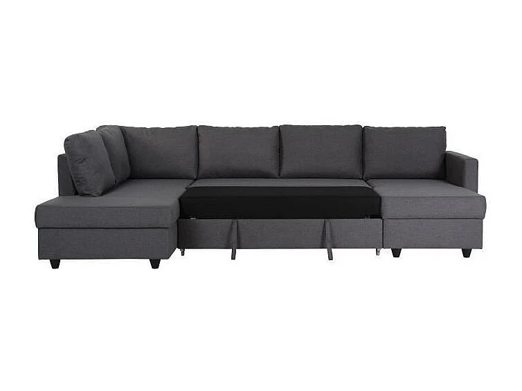 Katten panoramische converteerbare hoekbank - Grijze stof - 292 x 187 x 86 cm