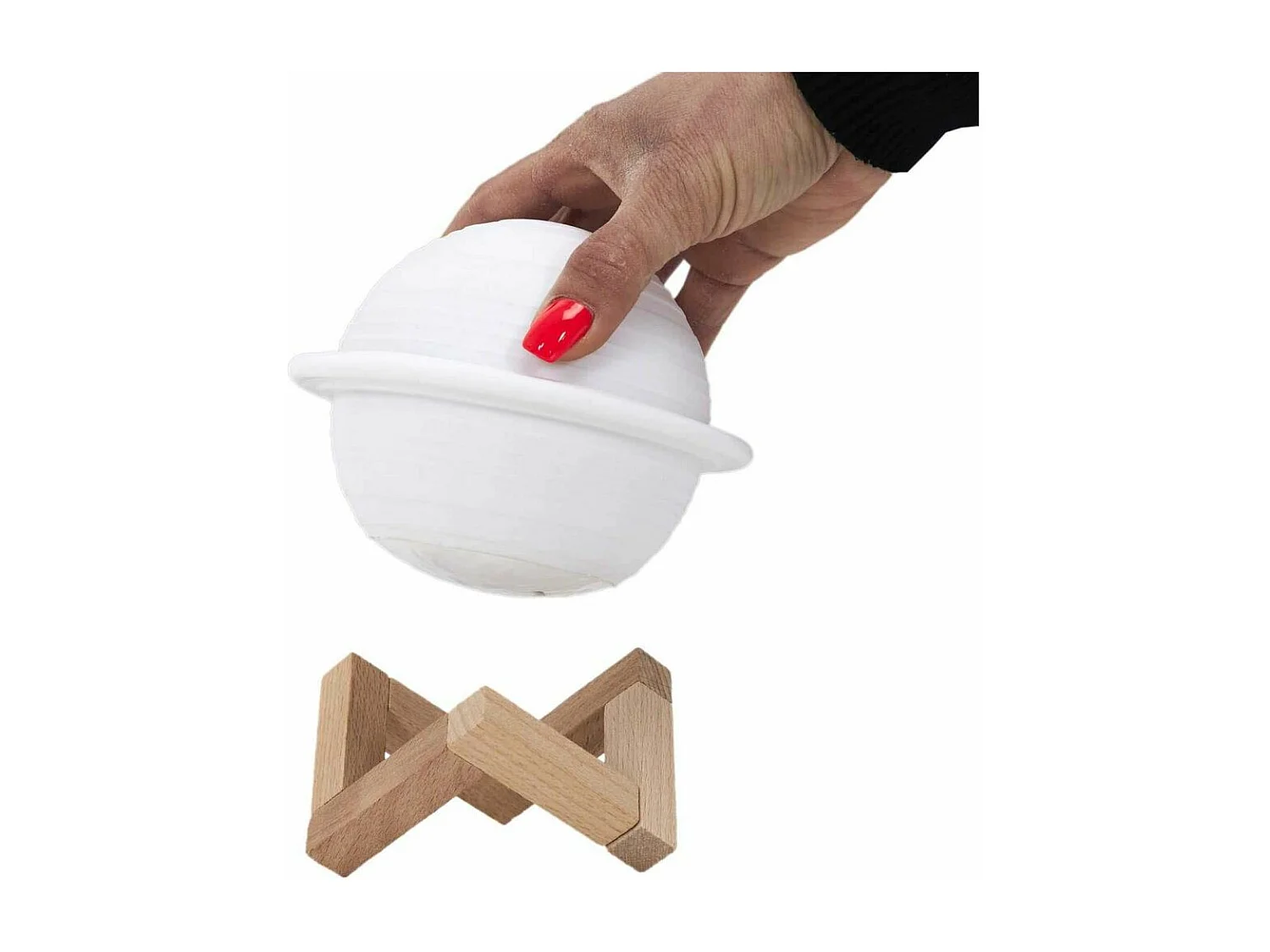 Lampe à Poser Tactile "Saturne" 14cm Blanc