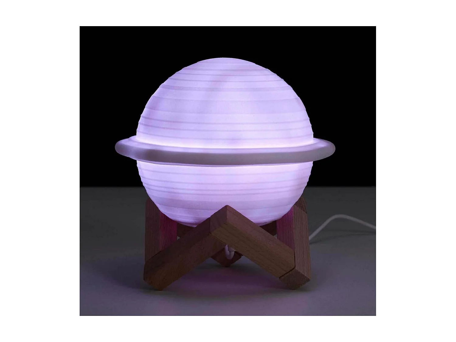 Lampe à Poser Tactile "Saturne" 14cm Blanc