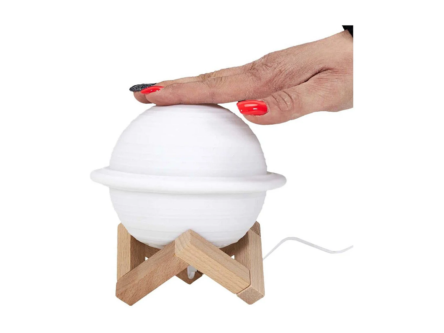 Lampe à Poser Tactile "Saturne" 14cm Blanc