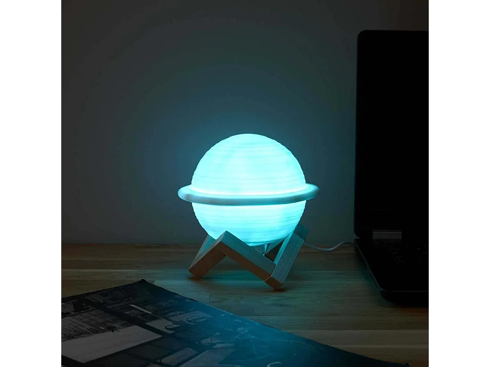 Lampe à Poser Tactile "Saturne" 14cm Blanc