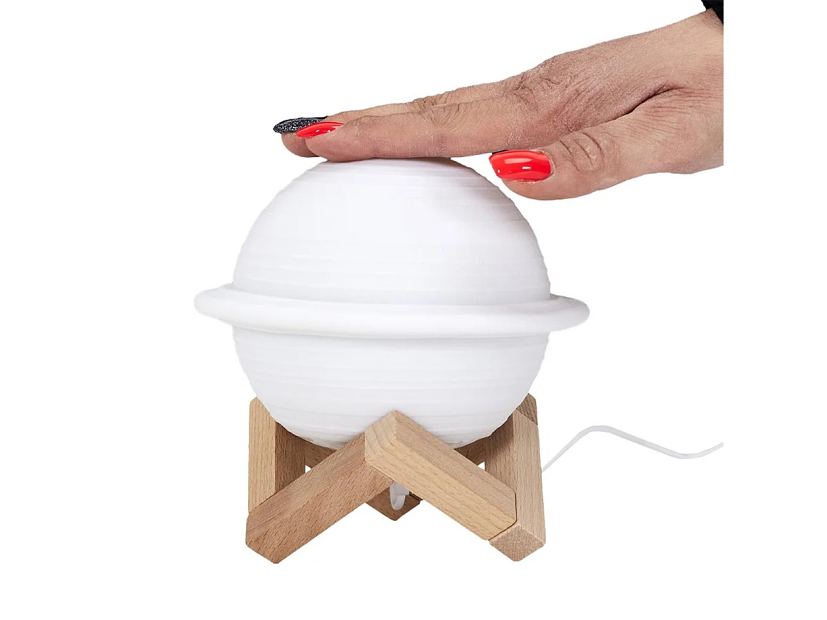 Lampe à Poser Tactile "Saturne" 14cm Blanc