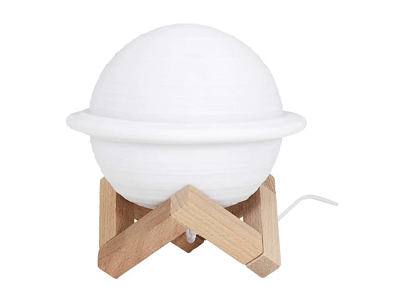 Lampe à Poser Tactile "Saturne" 14cm Blanc