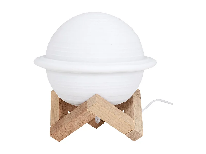 Lampe à Poser Tactile "Saturne" 14cm Blanc