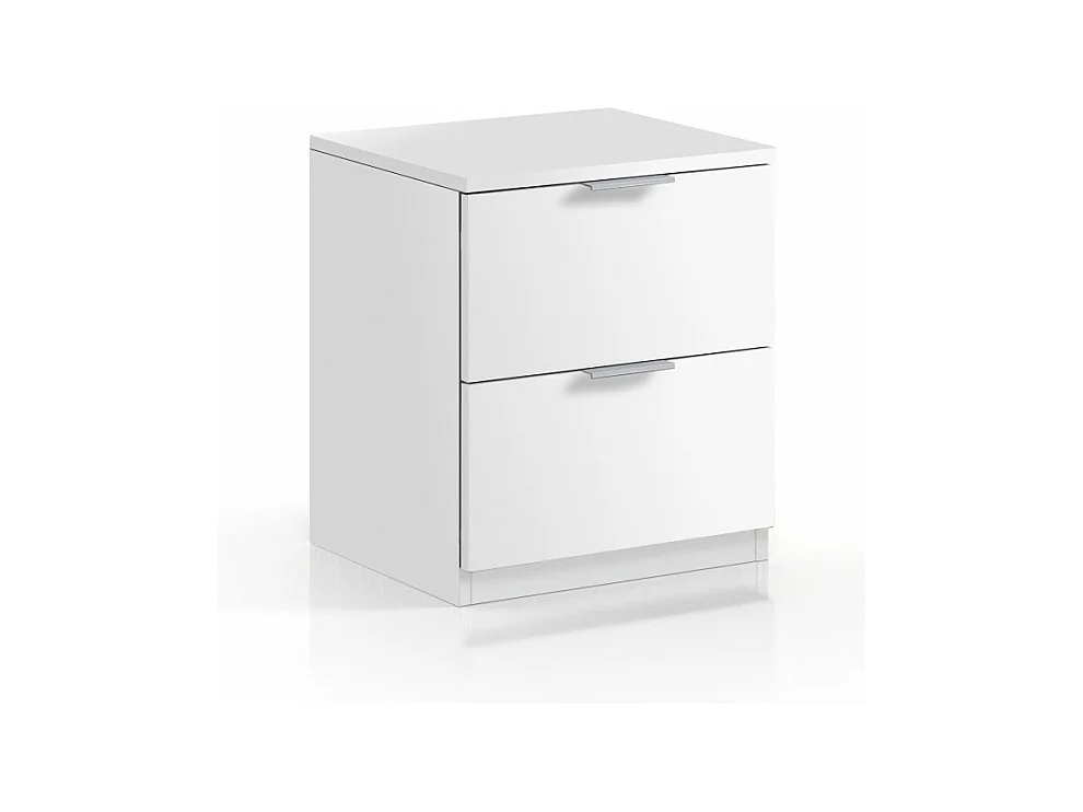 Nachttisch 2 Schubladen weißes 45x38x34cm