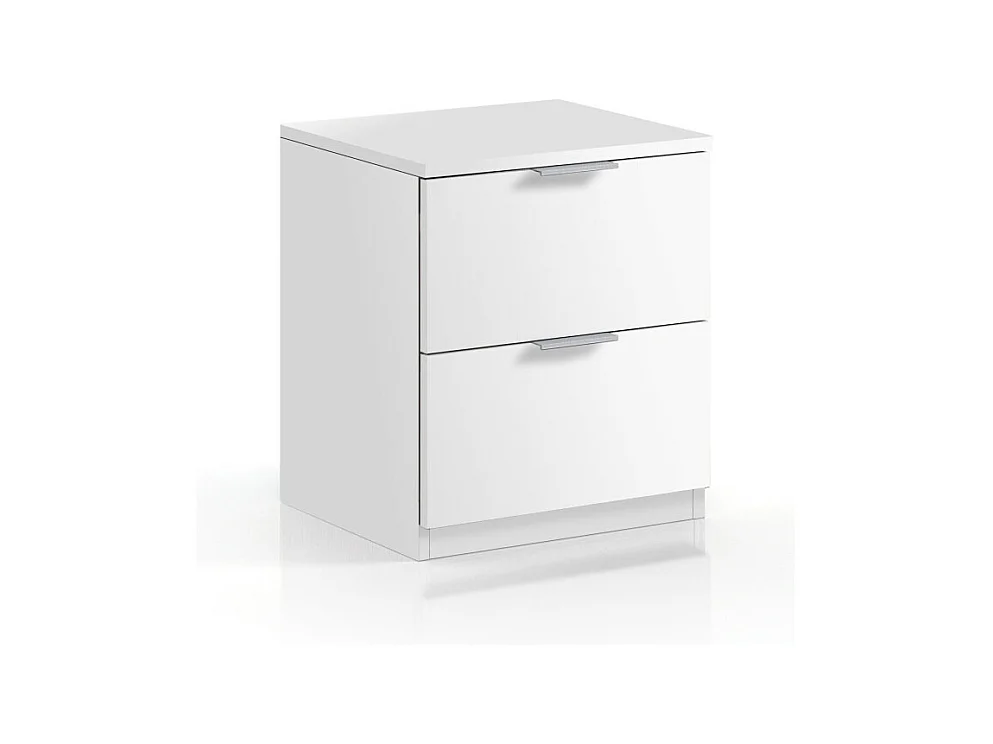 Nachttisch 2 Schubladen weißes 45x38x34cm
