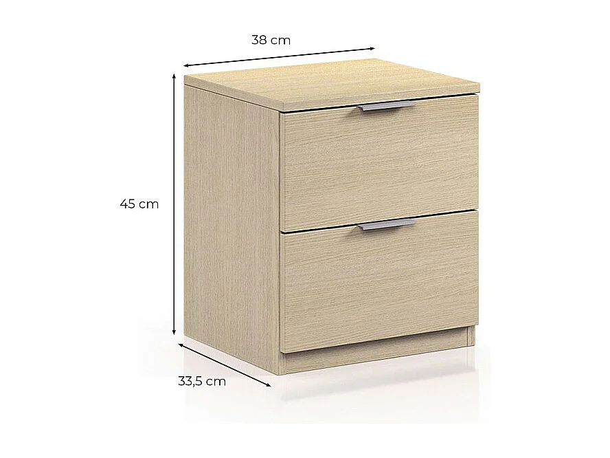 Mesita 2 cajones aglomerado blanco 45x38x34cm