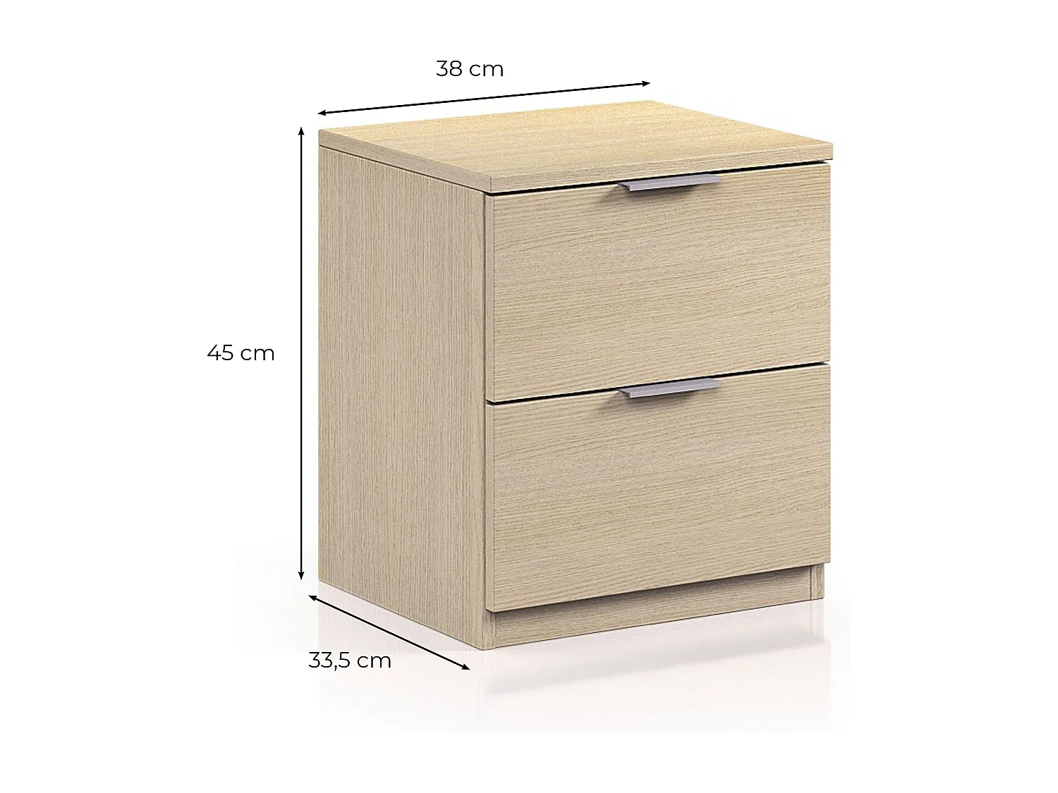 Mesita 2 cajones aglomerado blanco 45x38x34cm