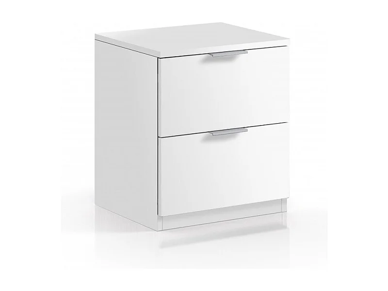 Mesita 2 cajones aglomerado blanco 45x38x34cm