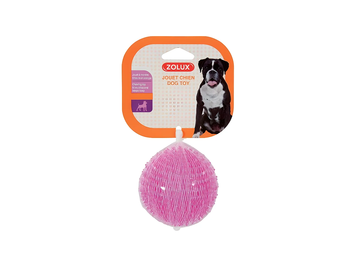 Jouet pour chien balle avec picots Pop 8 cm