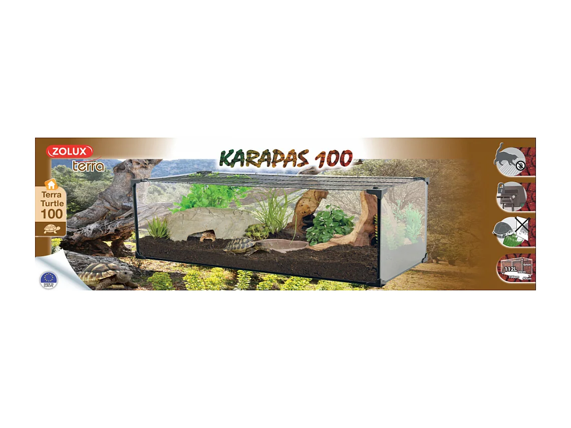Terrarium pour tortues de terre Karapas 112 litres