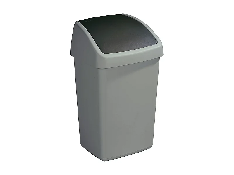 Poubelle grise avec couvercle basculant Delta 25 litres