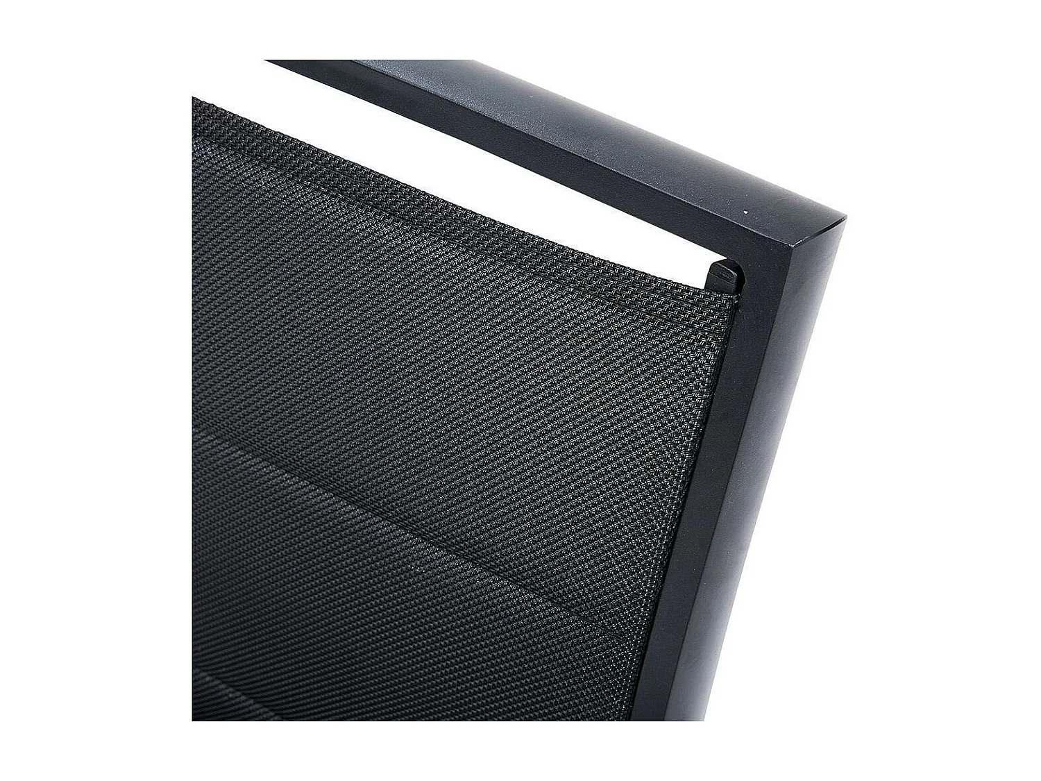 Ensemble MODULO 4/8p en aluminium noir et verre trempé modulable et 4 fauteuils