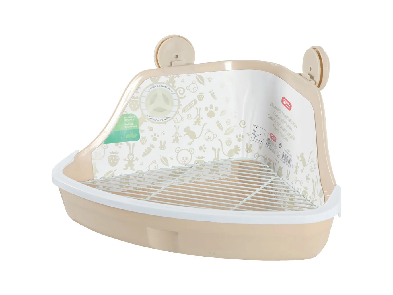 Maison de toilettes d'angle pour rongeurs 32x25 cm