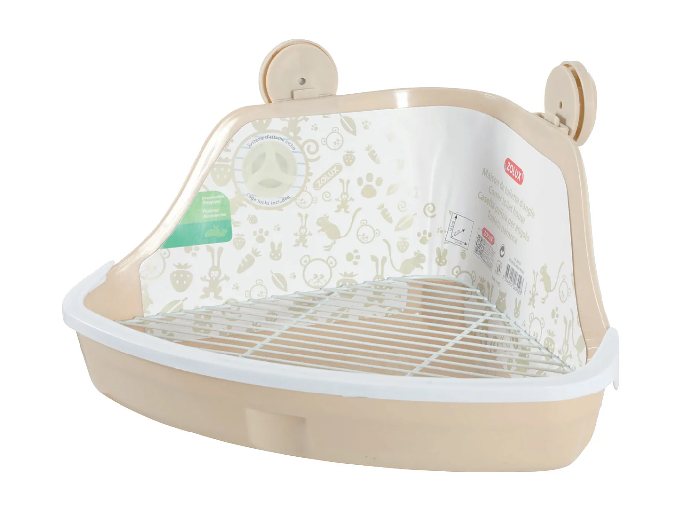 Casetta igienica angolare per roditori 32x25 cm