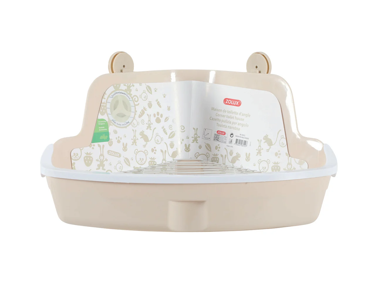 Maison de toilettes d'angle pour rongeurs 41.5x31 cm