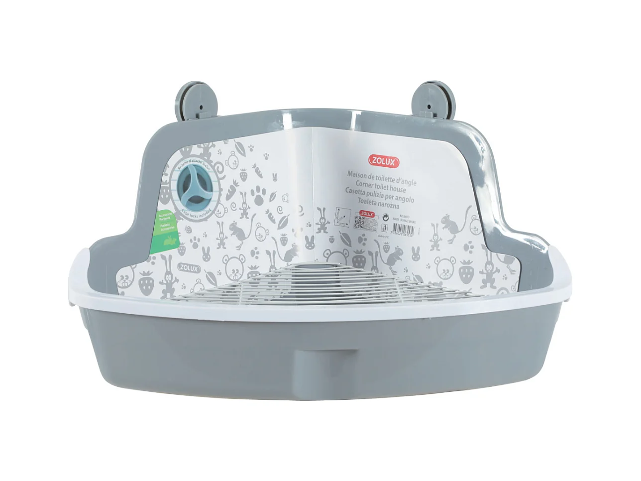 Maison de toilettes d'angle pour rongeurs 41.5x31 cm