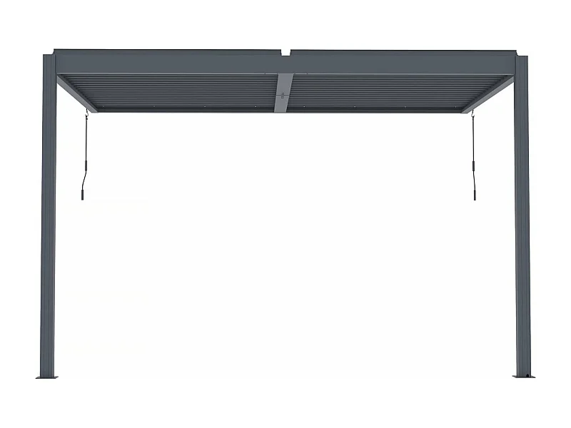 Pérgola bioclimática adosada "Windsor" con led - 3 x 4 m - Antracita